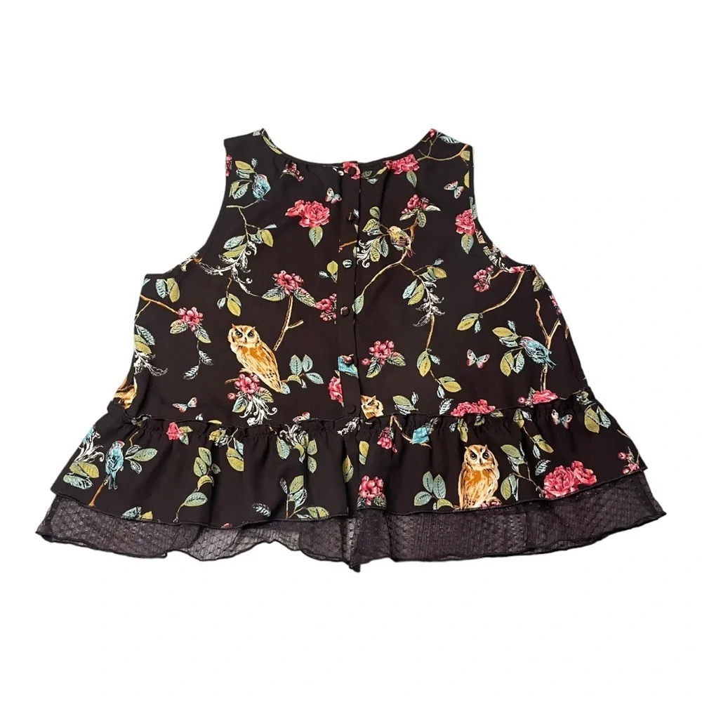 Disney Snow White LC Lauren Conrad Collection Women’s Small Brown Floral Blouse